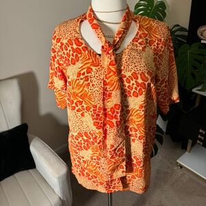 Orange Multi-print Top